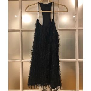 Black Topshop fringe dress size 6